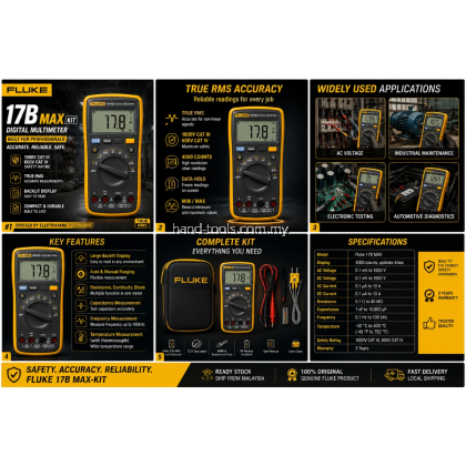 Fluke 17B MAX-KIT Digital Multimeter; Capacitance range 2000uF